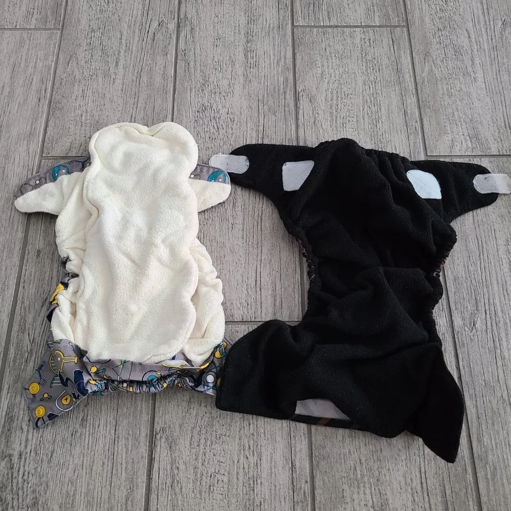 Nicki's Diaper baby cloth diapers set of 2 snap button and velcro